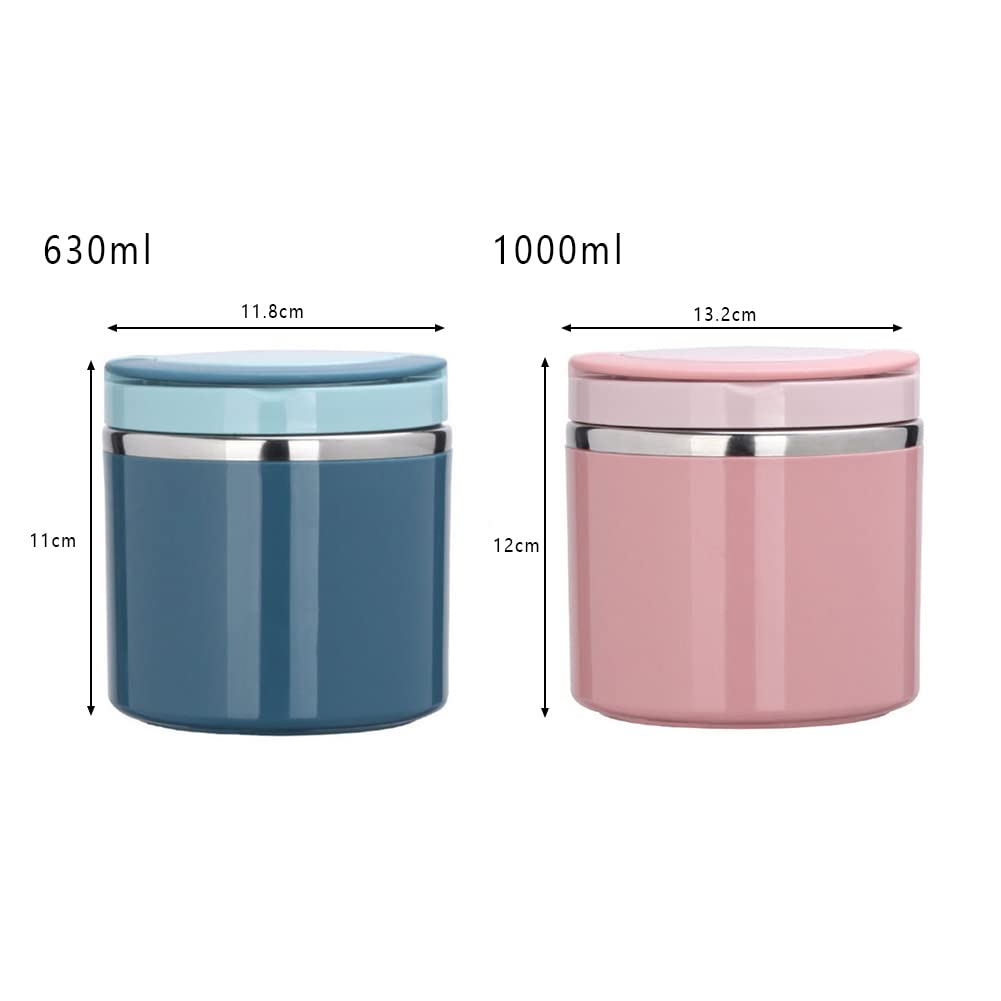 Garvee Thermo De Comida 630 Ml Bento Box in acciaio inox con manico per lavoro e viaggio Blu Taglia unica
