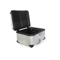 Bauletto per moto Garvee da 80 litri in lega di alluminio con serratura di sicurezza per viaggi, impermeabile, robusto, versatile, argento