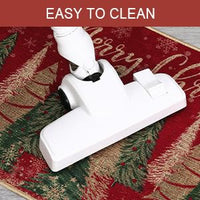 Tappetino da cucina Garvee Christmas Tree, set da 2 pezzi, antiscivolo, imitazione canapa, 40x60 + 40x120 cm, design festoso