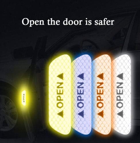 Garvee Adesivi Riflettenti Universali per Porte Auto - PET Resistente - Giallo - Sicurezza Stradale
