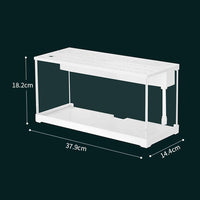 Mini acquario in acrilico Garvee per pesci rossi con illuminazione a LED, filtro integrato, pompa silenziosa, cascata ossigenante, acrilico trasparente, dimensioni compatte, trasparente