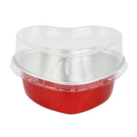 Pirottini per cupcake in alluminio Garvee, 50 pezzi, foglio di alluminio, mini cupcake mousse a forma di cuore, 100 ml, rosso, per picnic, matrimoni, feste