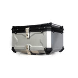 Bauletto per moto Garvee da 80 litri in lega di alluminio con serratura di sicurezza per viaggi, impermeabile, robusto, versatile, argento - Argento