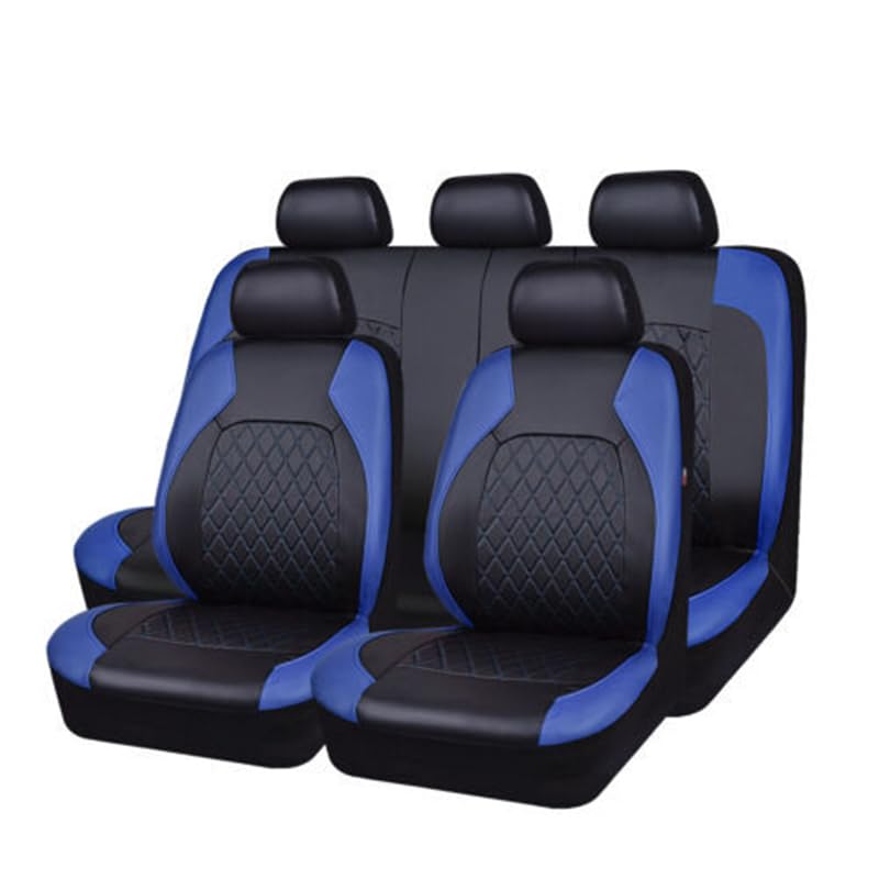 Garvee Set coprisedili per auto da 9 pezzi, impermeabili, in similpelle antiscivolo, universali per auto, camion, SUV, neri