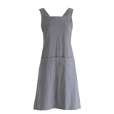 Garvee Küchenschürze Unisex Stile Giapponese Mit Großen Taschen, Schienale Incrociato Für Küche, Giardinaggio, Pittura, 72x90 cm, Grigio - Come mostrato