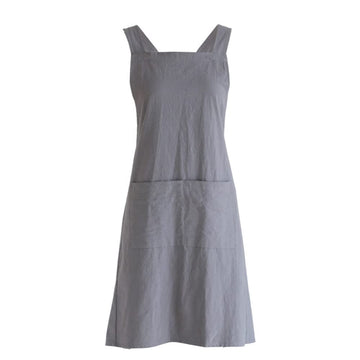 Garvee Küchenschürze Unisex Stile Giapponese Mit Großen Taschen, Schienale Incrociato Für Küche, Giardinaggio, Pittura, 72x90 cm, Grigio
