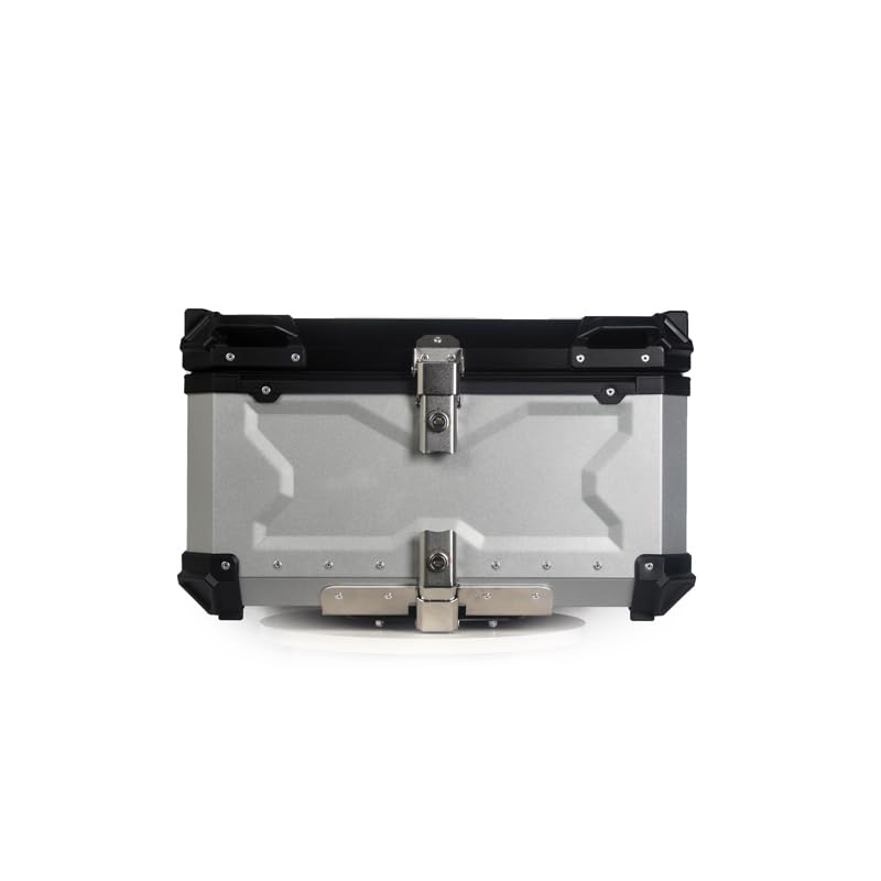 Bauletto per moto Garvee da 80 litri in lega di alluminio con serratura di sicurezza per viaggi, impermeabile, robusto, versatile, argento