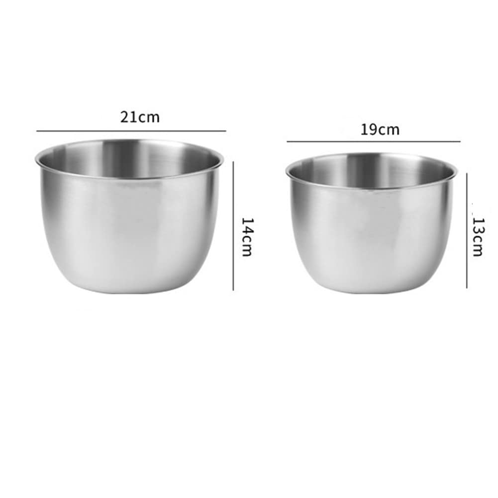 Garvee Ciotola Profonda Anti-Spruzzo in Acciaio Inox 304, Design Impilabile, Bordo Rinforzato, 19x13cm, Finitura Lucida, Per Cucina e Preparazione