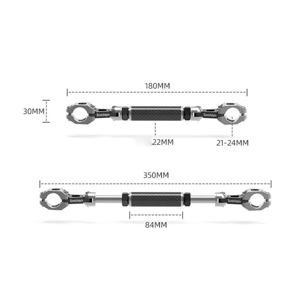 Garvee Motorrad Balance Bar 22mm Universale, Verstellbar, Aluminium & Carbonio, Rot, Für Sportliche Motorräder