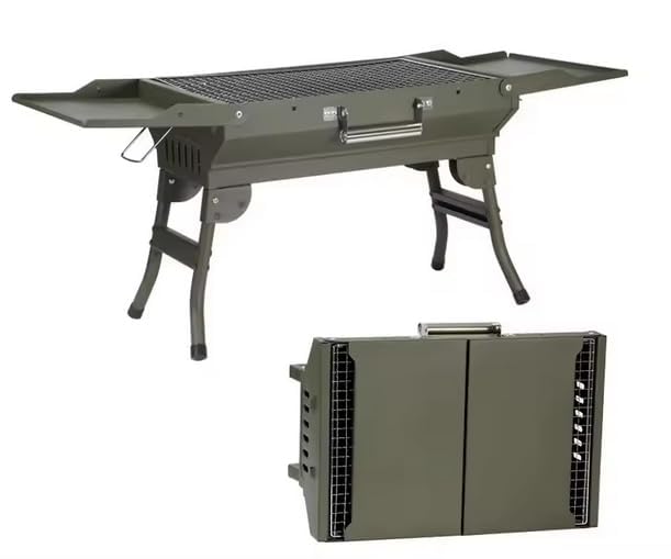 Garvee BBQ Grill Griglia portatile pieghevole Griglia a carbone per esterni Griglia da campeggio Ampia superficie di cottura per 3-6 persone Picnic Giardino