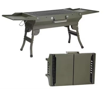 Garvee BBQ Grill Griglia portatile pieghevole Griglia a carbone per esterni Griglia da campeggio Ampia superficie di cottura per 3-6 persone Picnic Giardino