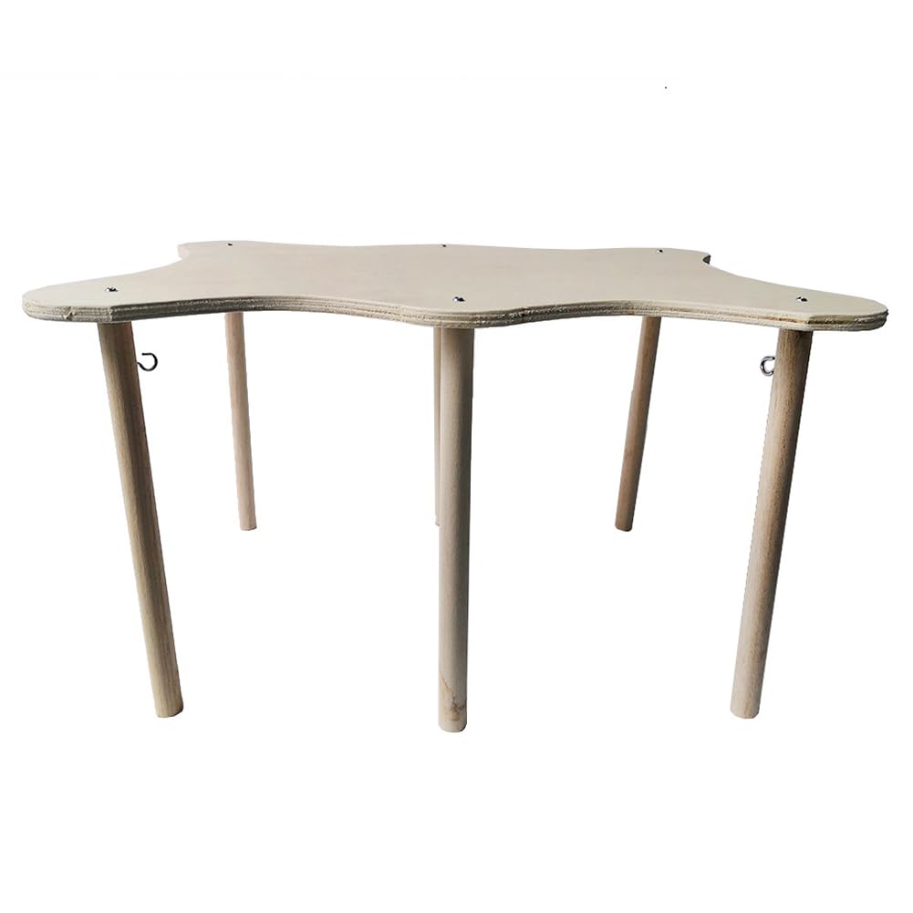 GARVEE Grande amaca per porcellini d'India con struttura in legno per conigli e furetti, 30x30x24 cm, materiale in tessuto morbido, design country