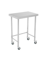 Tavolo da lavoro in acciaio inox Garvee 18x28 pollici con ruote, robusto e mobile, resistente al calore, antiruggine per cucina e officina, argento