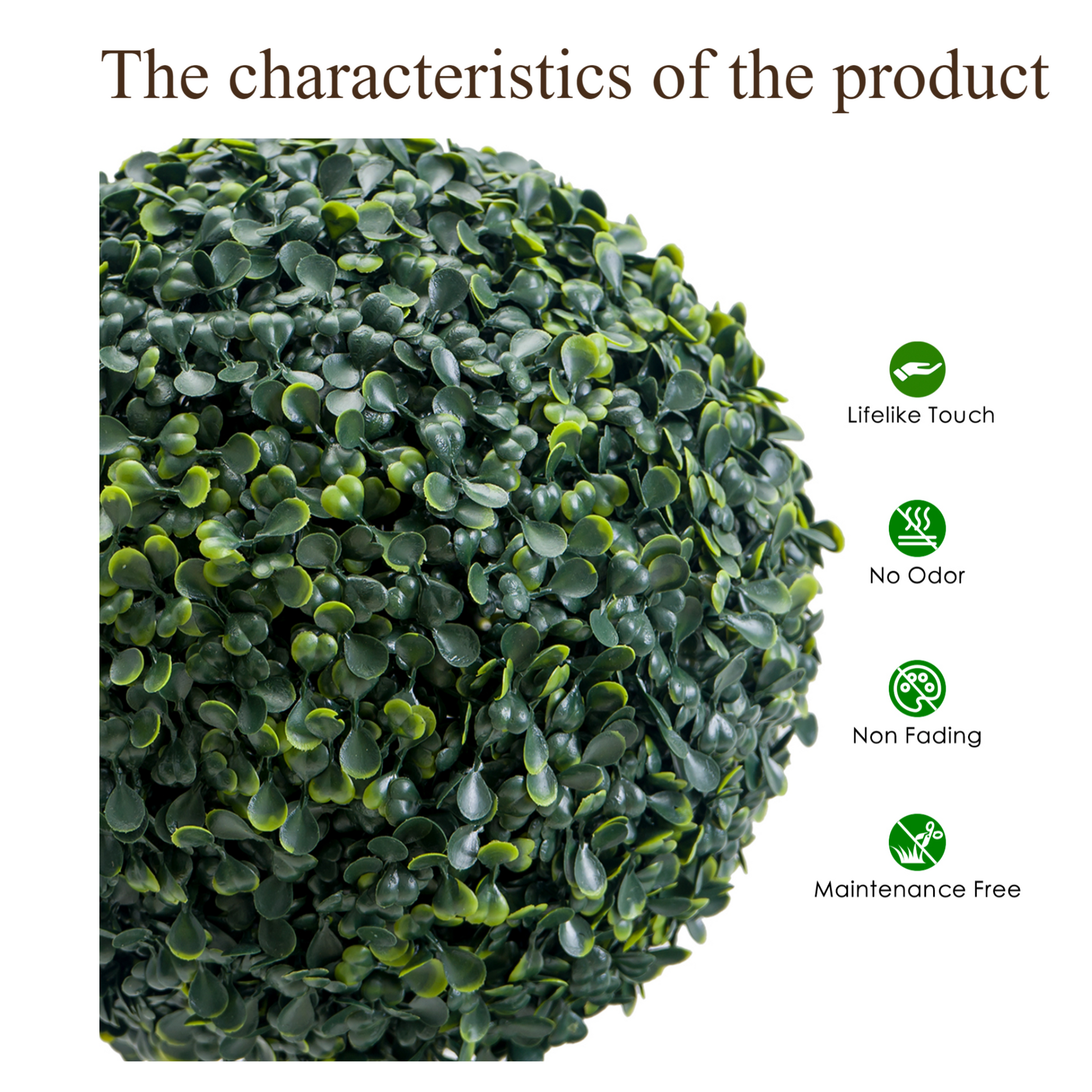 Garvee Artificiale Bosso Topiario 35 Pollici Albero a Tre Sfere in Plastica Resistente alle Intemperie per Giardino e Patio Verde