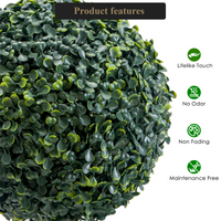 Garvee Artificiale Bosso Topiario 35 Pollici Albero a Tre Sfere in Plastica Resistente alle Intemperie per Giardino e Patio Verde