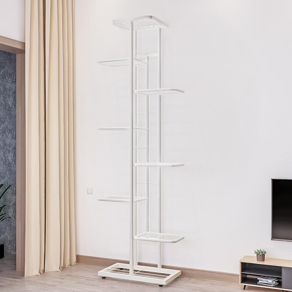 Garvee Plant Stand 8 ripiani in metallo antiruggine Mensola angolare per giardino Balcone Soggiorno Robusto Nero