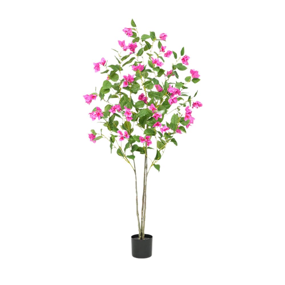 Albero di bouganville artificiale Garvee da 182.88 cm, seta realistica, vaso stabile, verde, per studio fotografico e decorazione