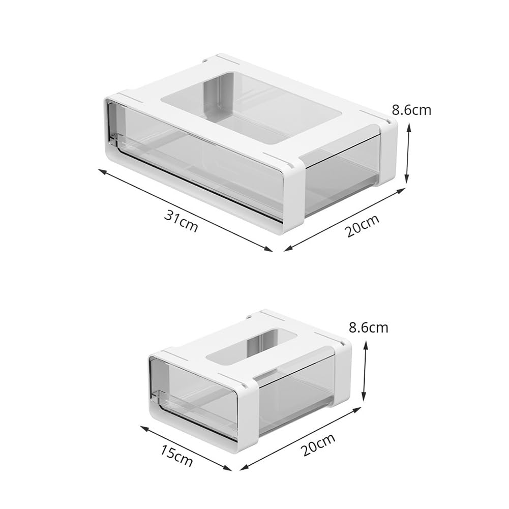 Organizzatore estensibile sottopensile Garvee con cassetti in plastica, cassetti scorrevoli, accessori per cucina e ufficio 31x20x8,6 cm