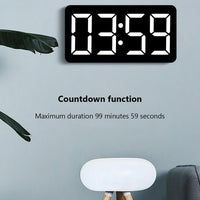 Garvee Orologio Digitale da Parete 10,5" LED con Telecomando, Display Multifunzionale, Timer, Plastica, Luminosità Regolabile, Bianco, per Cucina e Ufficio