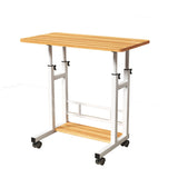 Garvee Scrivania Mobile Regolabile per Computer con Ruote, Altezza 69-90 cm, Ampio Piano in MDF, Ergonomica, Bloccabile, Ufficio e Casa, Nero - Naturale