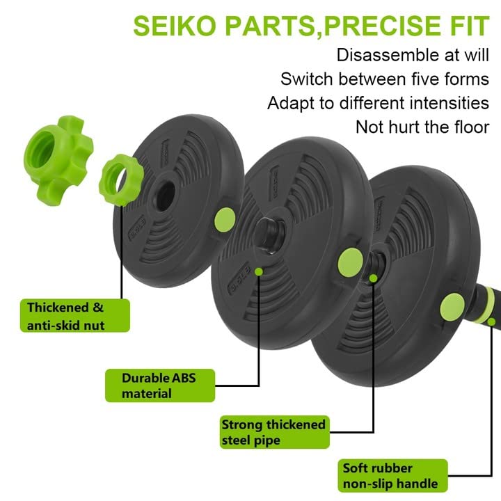 Garvee Set Pesi Regolabili 4 in 1 30 kg - Manubrio, Bilanciere, Kettlebell, Flessioni per Festa del Papà - Antiscivolo ABS per Fitness Casa Palestra