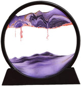 GARVEE Mobile Clessidra 3D Natura Paesaggio Arte 7 pollici Supporto in vetro viola per soggiorno e ufficio Decorazione - Viola