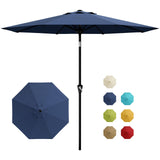 Garvee Ombrellone Da Patio 304.8 cm Blu Navy - Tessuto Poliestere UV Resistente, Struttura Ferro Rinforzato, 8 Stecche, Ventilazione Antivento - Giardino, Piscina, Terrazza - Blu navy
