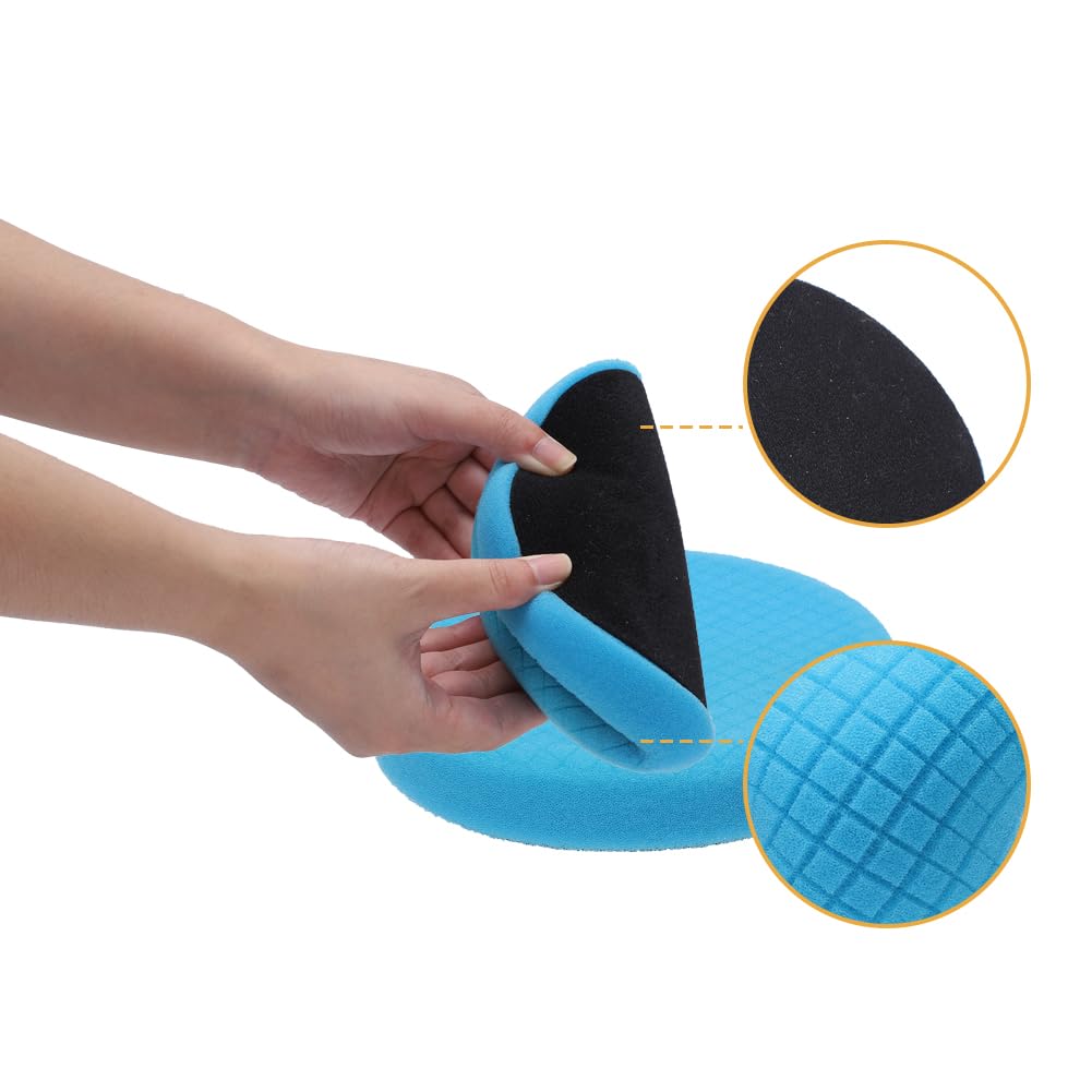 Set 7 Tamponi Lucidatura Garvee 6" con Piastra 150mm | Perfetto Regalo Festa del Papà per Auto, Barca, Mobili