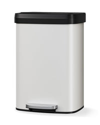 Pattumiera in metallo Garvee da 13 galloni/50 litri con coperchio, acciaio inossidabile, chiusura ammortizzata, bianco, per isola cucina