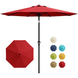 Garvee Ombrellone Da Patio 304.8cm Rosso - Ombrello Da Tavolo Esterno Con Alzata A Manovella, Inclinazione Regolabile - Tessuto Poliestere Resistente UV E Impermeabile - Struttura In Ferro Rinforzato - Giardino, Piscina, Terrazza - Rosso