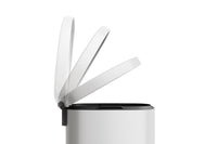 Set di bidoni della spazzatura Garvee da 13,2+2,6 galloni in acciaio inossidabile con coperchio, meccanismo a pedale, metallo, bianco, per cucina e bagno, compatto
