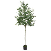 Albero di ulivo artificiale Garvee da 6 piedi con foglie realistiche, facile da curare, stelo flessibile per ufficio e soggiorno, plastica e cemento, verde