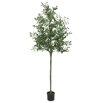 Albero di ulivo artificiale Garvee da 6 piedi con foglie realistiche, facile da curare, stelo flessibile per ufficio e soggiorno, plastica e cemento, verde