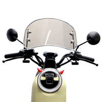 Garvee Parabrezza Moto Retro Deflettore Vento Nero Per Scooter E E-bike, Durevole, Riduce Velocità Vento, Protezione Detriti, 30-45cm