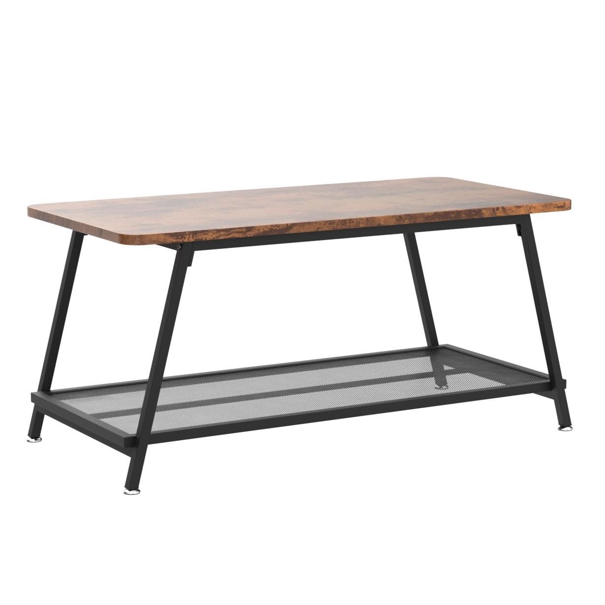 Tavolino da caffè in legno GARVEE, tavolino da soggiorno, tavolino con contenitore, tavolo moderno con struttura in acciaio e ripiano, tavolino da soggiorno, 100 x 50 x 46 cm