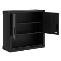 Garvee Armadio da parete per impieghi gravosi in acciaio con ripiani regolabili e serratura per garage e officina, 31,5x11,8x30,3 pollici, nero