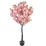 Albero di ciliegio artificiale Garvee, vaso alto, tronco realistico, rami flessibili, facile da pulire, vaso di fiori robusto, decorazione per interni del soggiorno - Rosa