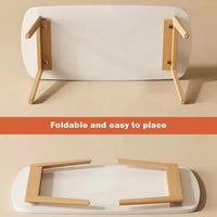 Tavolino pieghevole Garvee, in legno, 80x50 cm, per camera da letto e ufficio, pieghevole, stabile, salvaspazio, design minimalista