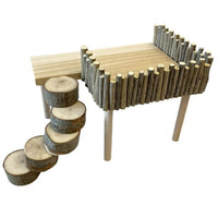 Garvee, supporto in legno per gabbia per criceti, per arrampicarsi e giocare, doppio pavimento