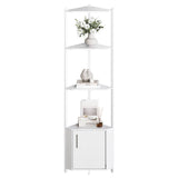 Garvee Mensola Angolare 5 Ripiani 147 cm - Scaffale Angolare Alto in Legno per Soggiorno, Camera, Cucina, Bagno, Ufficio - Montaggio Facile, Struttura Robusta - White