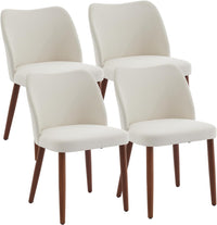 Garvee Set di 2 sedie da pranzo, in legno con rivestimento in lino e schienale ad ala, per cucina e sala da pranzo, 42x47x78 cm, colore naturale