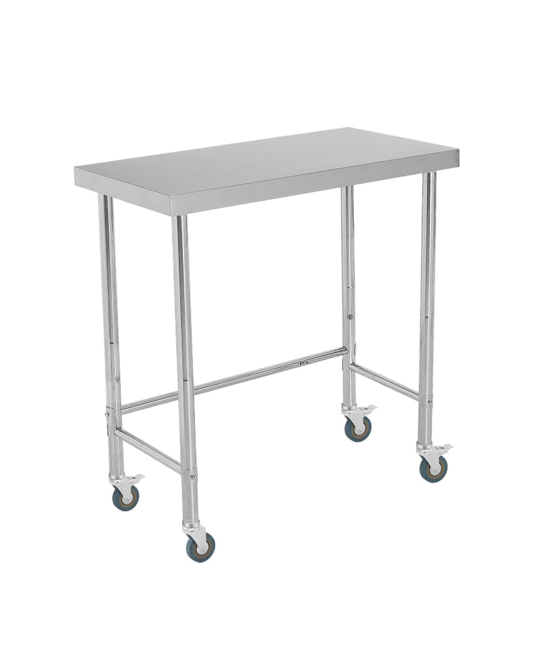 Tavolo da lavoro in acciaio inox Garvee 18x36 pollici con ruote per cucina e officina, stabile, mobile, antiruggine, ergonomico, versatile