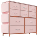 Cassettiera GARVEE, Armadio con 10/12 cassetti e maniglie, Mobiletto portaoggetti in tessuto con struttura in metallo, per camera da letto, armadio, corridoio, ingresso, rosa, 12 cassetti