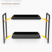 Scaffale Garvee a 2 ripiani per cucina e bagno in ferro e PP per cucina, bagno e soggiorno, robusto, versatile, facile da installare