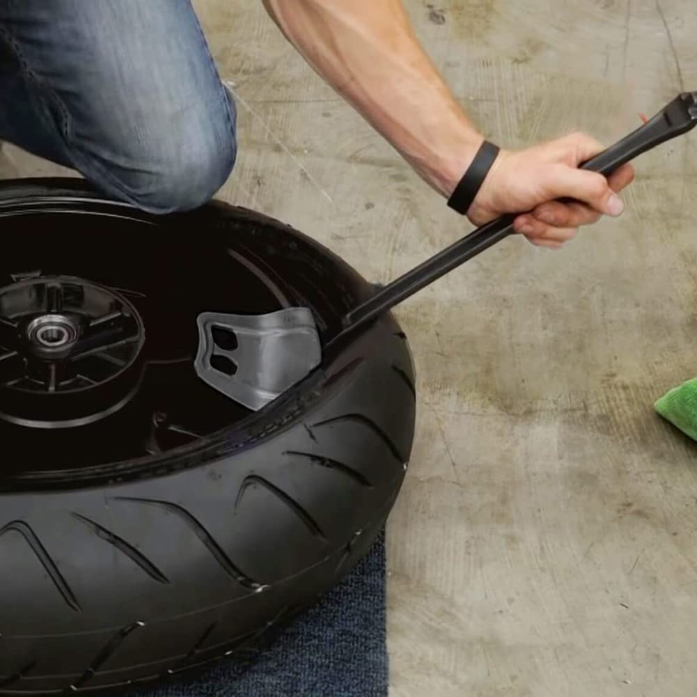 Garvee Protezione per cerchioni moto 2 pezzi, manico nylon doppia costola, universale montaggio riparazione pneumatici