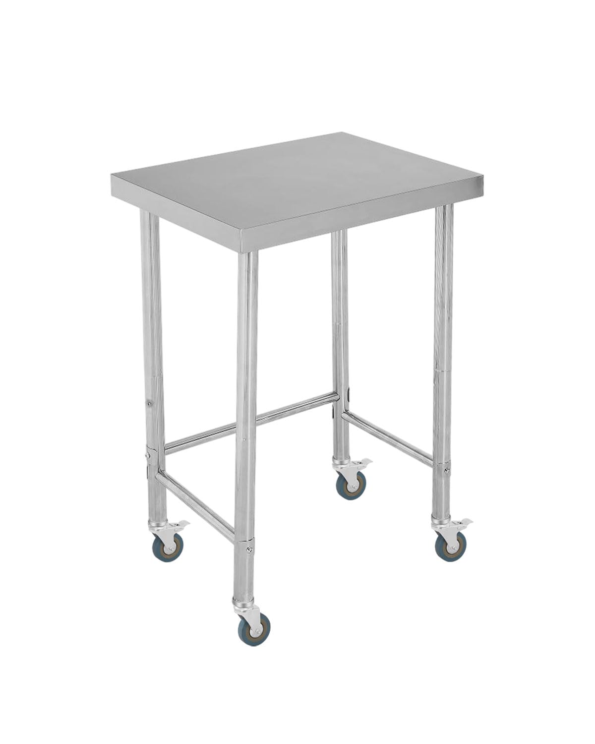 Tavolo da lavoro in acciaio inossidabile Garvee da 18x24 pollici con ruote, uso mobile, design robusto, acciaio antiruggine, cucina commerciale, versatile