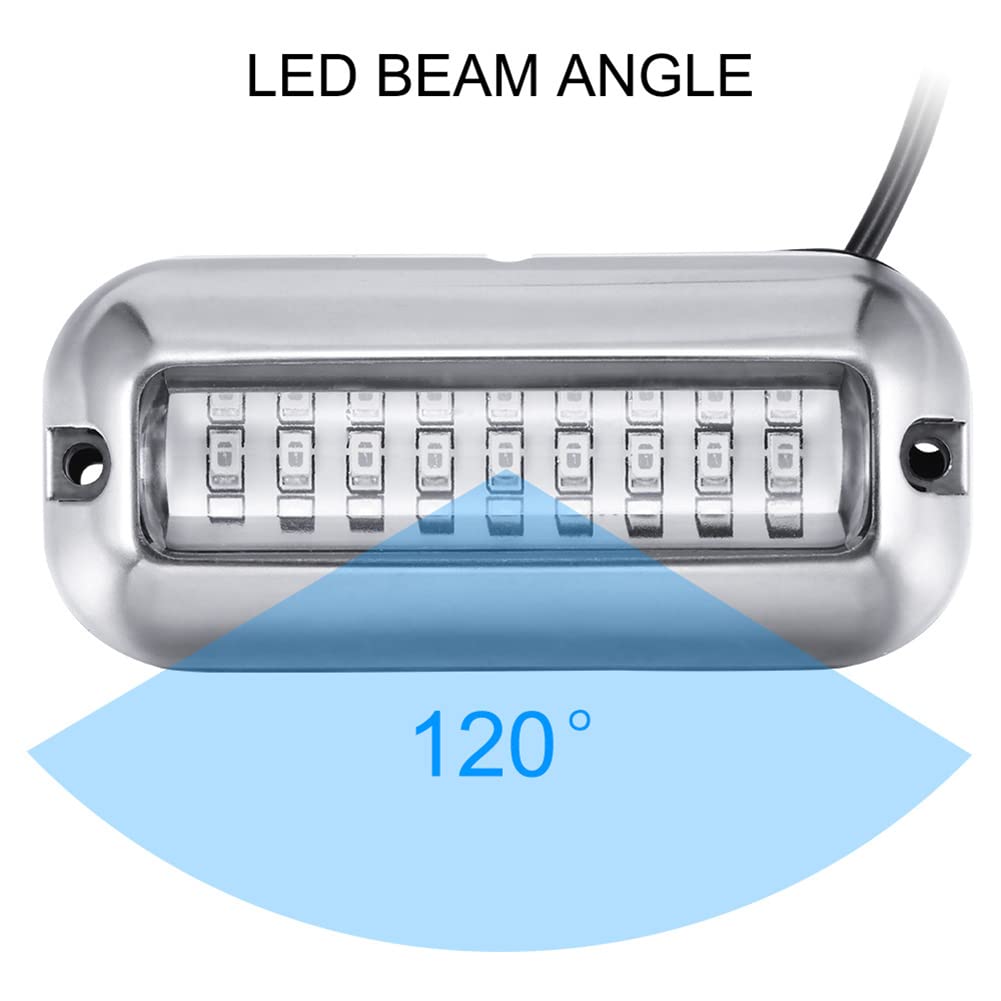 Garvee Luci Marine 27 LED Sottomarine per Barca, Acciaio Inox, Ideali per Pesca Notturna e Yachting, 2 Pezzi, Argento