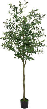 Albero di ulivo artificiale Garvee da 6 piedi con foglie e frutti realistici per la decorazione di soggiorno, camera da letto e ufficio, 180 cm, verde - Come mostrato