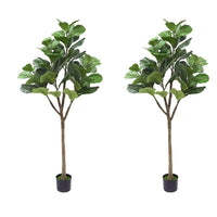 GARVEE Albero di fico artificiale in 2 pezzi, alto 5 piedi/6 piedi, albero di fico artificiale decorativo in seta in vaso, per uso interno ed esterno, casa, perfetto albero di fico artificiale da 180 cm