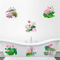 Adesivi per WC Garvee Lotus, impermeabili, in PVC autoadesivo, per bagno, soggiorno, camera da letto, 30 x 30 cm, colori assortiti